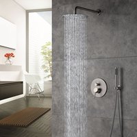 Système de douche à effet pluie mural - Robinet rond encastré CUPC avec technologie de mélangeur colonne