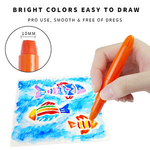 Оптовый набор из 12 нетоксичных гелевых карандашей-пастелей для малышей, супер смываемых, с выкручивающимся механизмом, удобные для захвата, подарок для раскрашивания для детей - Product Image 5
