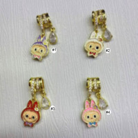 CZ9396 Breloques en émail de personnage de dessin animé Labubu Monster Bunny, fournitures de bijoux pour pendentifs de colliers et bracelets DIY