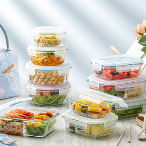 Professional Manufacture round mini food storage container glass food storage container sets