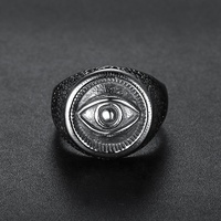 Nouveau vintage gothique en acier inoxydable oeil anneau bijoux diable oeil anneau hommes
