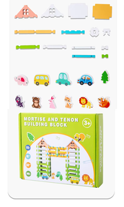 Bloques de construcción de mortaja y espiga, ensamblaje de <span class=keywords><strong>arquitecto</strong></span>, cabaña de construcción, educación temprana para niños, juguetes Diy - Product Image 3