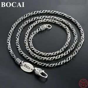 BOCAI S925 Sterling Silber Halskette für Männer und Frauen Neue Vajra-Stößel Sechssilben-Mantra Reines Argentum Feiner Silberschmuck - Product Image 6