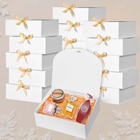 Boîte cadeau rigide en carton personnalisée de luxe pour mariage, pliable, avec ruban et nœud