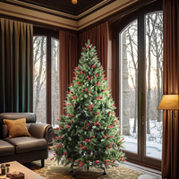 Offre Spéciale 7.5 FT Arbre de Noël géant de haute qualité pré-éclairé LED Pomme de pin Décoration Taille personnalisée Écologique