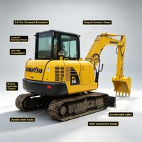 Excavatrice d'occasion Komatsu PC56 compacte de 5,6 tonnes, système hydraulique fiable, prête à être expédiée pour le terrassement, en stock