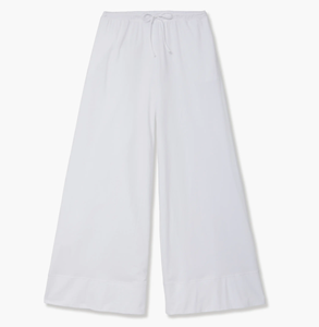 Pantalon de pyjama long pour femmes, pantalon à jambes larges, vêtements de nuit pour la maison, pantalon de nuit en coton uni respirant et absorbant la transpiration pour femmes - Product Image 3