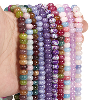Perles rondes en pierre naturelle 5x8mm, améthyste violette, quartz, jaspe, pierres précieuses en vrac, pour la fabrication de bijoux, bracelets DIY