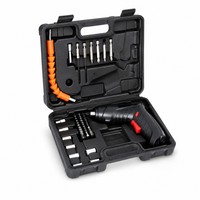 Tournevis électrique sans fil pliable 2 en 1, kit de tournevis électrique avec lumière LED, tige flexible et boîte à outils pour usage domestique