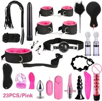 23 teile/satz Vibrator Bondage Kit Erotische SM-Spiele für Erwachsene Set Handschellen bindung BDSM Bondage Restraint Slave Sexspielzeug für Frauen