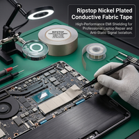 Ruban en tissu conducteur Ripstop à faible résistance nickelé pour réparation professionnelle d'ordinateurs portables, isolation antistatique des signaux