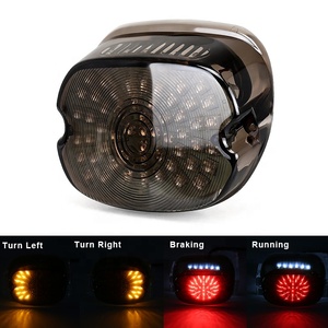 Feux <span class=keywords><strong>arrière</strong></span> à LED pour <span class=keywords><strong>Harley</strong></span> <span class=keywords><strong>Sportster</strong></span> 1200 Dyna FXST Modèles Smoke Lens Lay Down Style 12V Amber Color - Product Image 2