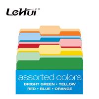 2025 artículo más nuevo papelería de oficina tamaño de carta 100 unids/caja 1/3cut colores surtidos carpetas de archivos de colores de dos tonos