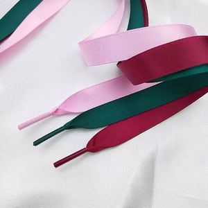 1 Par de Cordones de Satén de Seda en 15 Colores, 2 CM de Ancho, Cordones Planos para Zapatos, Botas, Zapatillas de Mujer, Longitud de Cordones - Product Image 3