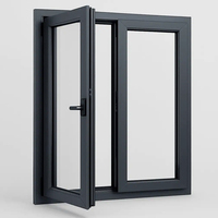 Ventana Moderna de Aluminio con Marco Abatible para Uso Residencial y en Villas
