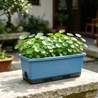 Jardinière rectangulaire auto-arrosante en résine épaissie pour balcon et rebord de fenêtre, idéale pour les grossistes et les détaillants