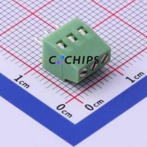 XY308-2.54-3P Screw Terminal Block Through hole Component (THT),P=2.54mm Connector 1x3P 2.54mm Green Through Hole - Product Image 2