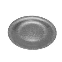 Plateau rond vintage industriel FLEY en acier inoxydable, motif massif, pour café, barbecue, camping