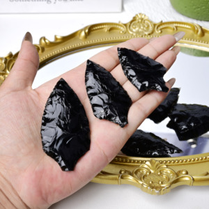 Adorno de punta de flecha de obsidiana tallada a mano, estilo bohemio, pulido, de alta calidad, tendencia de moda, piedra de cristal curativa, venta al por mayor - Product Image 6