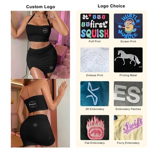 OEM Bulk custoze alta qualità Street Clothes Sexy Fit Body senza maniche 100% in poliestere con Top stretto da donna Set in due pezzi - Product Image 5