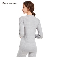 Alpine PRO Monos de esquí transpirables de secado rápido para mujer Conjunto de ropa interior térmica sin costuras para equipo de nieve de invierno