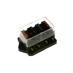 Caja de fusibles de 4 vías, caja de fusibles de cuchilla automática, soporte de bloque, DC 12V 24V