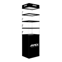 APEX Présentoir à tabac moderne sur pied en acrylique verrouillable avec 4 étagères, personnalisé pour supermarché