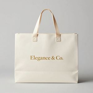Bolsas de Regalo de Papel Cartón Blanco Personalizadas con Estampado Dorado para Ocasiones Especiales - Product Image 4