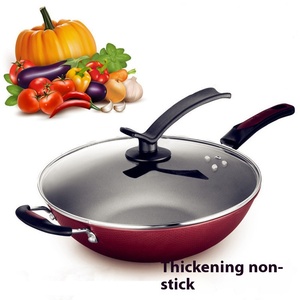 Hot New kim cương không dính Chảo Pan Chảo sắt với nắp cho nhà hoặc kinh doanh cho <span class=keywords><strong>gas</strong></span> hoặc bếp cảm ứng Phong cách Trung Quốc đồ nấu nướng - Product Image 2