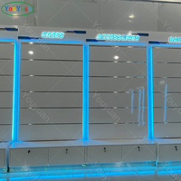 Vitrine d'exposition pour téléphones portables YOUYUAN, design moderne, avec éclairage LED et présentoir mural en MDF pour magasins de détail et centres commerciaux