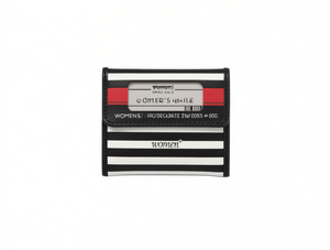 Portafoglio piccolo da donna a righe con chiusura a fermaglio in microfibra e pelle sintetica - Product Image 1