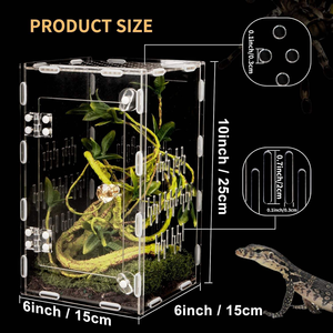Recinto de reptiles de acrílico transparente Terrario Mini <span class=keywords><strong>jaula</strong></span> de alimentación de reptiles <span class=keywords><strong>para</strong></span> camaleón Rana lagarto Gecko - Product Image 2