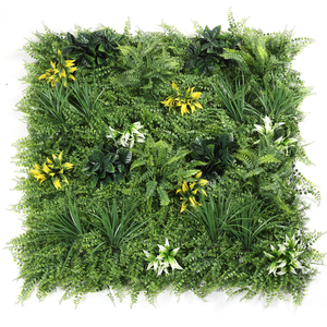 Haie de buis d'extérieur avec fleur gazon artificiel feuillage <span class=keywords><strong>vert</strong></span> panneau mural pour la vie privée déco de jardin verticale - Product Image 5