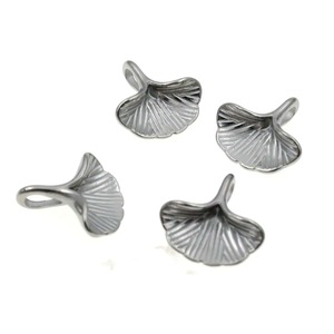 Pendentif en forme de feuille de Ginkgo en acier inoxydable, 13x13mm, 16x17mm, breloque végétale pour collier, bracelet, cadeau - Product Image 3