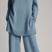 Ensemble 2 pièces personnalisé OEM pour femme, vêtements de détente décontractés en tricot, doux et chauds, en laine et cachemire, pour femmes grandes tailles