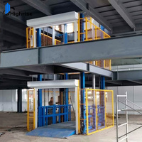 Hot Sales Hydraulische Wand montage Führungs schiene Fracht lift 1000kg 1 Tonne elektrischer stationärer Waren lift für Lager