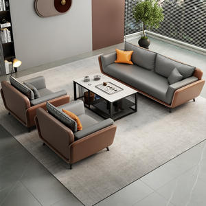 Canapé de bureau Saint-Lee en cuir, éponge haute densité, mobilier durable pour réception et réunions - Product Image 2