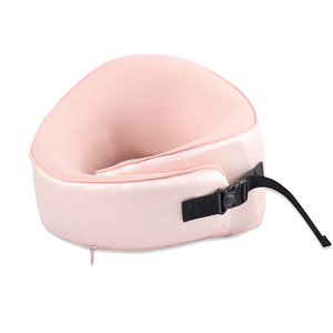 U-Shaped <b>Pillow</b> <b>Memory</b> Foam Portable Travel Neck Support <b>Pillow</b> For Adults With Silk Cover Multiple Colors Available - Product Image 2