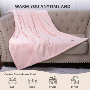 New Arrival Knitted Milk Fleece Sofa <strong>Bed</strong> <strong>Throw</strong> <strong>Super</strong> Soft <strong>King</strong> Size Electric Heated Blanket Temperature Control for Winter Use - Product Image 3