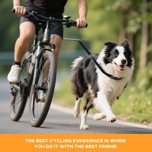 Eccellente guinzaglio da bicicletta in acciaio inossidabile per cani di taglia medio-grande azionati con entrambe le mani per i proprietari di cani che vanno in bicicletta - Product Image 3