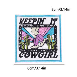 Écussons brodés Chenying Cowgirl, motif dessin animé pour chapeaux, bottes, vêtements en jean, accessoires - Fil à broder DIY - Product Image 5