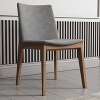 Chaise de salle à manger de luxe de style nordique en bois massif ; Chaise de salle à manger de luxe minimaliste de style français en bois de frêne rembourrée