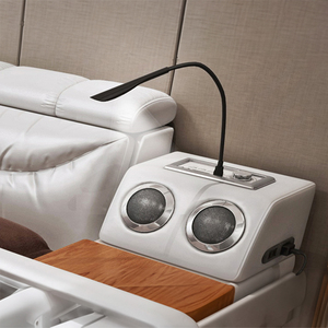 Giường ngủ thông minh đa chức năng bằng da, hiện đại, cỡ <span class=keywords><strong>King</strong></span>/Queen, tích hợp chức năng massage và loa - Product Image 3