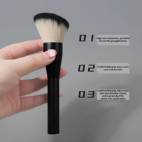 5PCS Kuas Makeup Sintetis Hitam Model Sudut Datar Grosir Produsen Smudge Label Pribadi Kustom Set Kuas Makeup Travel