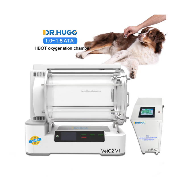 DR.HUGO VetO2 V1 Cheap Hard Hyperbaric Chamber for Pet Wound Healing 1.5 Ata Hbot 1 ~2 Small Animal Hyperbaric Oxygen Chamber