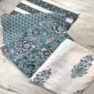 Tela de Algodón Estampada en Bloque de Primera Calidad, Ecológica y Ligera para Confección de Vestidos, Hecha a Mano en India con Diseño Floral - Product Image 6