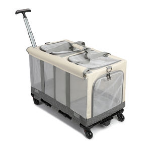 उच्च गुणवत्ता वाले फोल्डेबल बड़ी क्षमता पालतू स्टलर टिकाऊ कुत्ते बिल्लियों पहियों के साथ रोलर पालतू कैरियर - Product Image 4