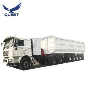 รถพ่วงบรรทุก Tipper ท้ายรถพ่วงสำหรับขายแอฟริกา80ตัน5เพลาเควสรถเหล็ก13T 14T 16T 18T BPW FUWA <span class=keywords><strong>QUEST</strong></span> - Product Image 3