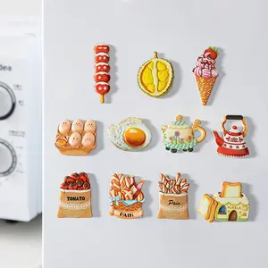 Gourmet Refrigerator Stickers Creative 3d Three-dimensional Home Decoration Resin Refrigerator Magnets Wholesale Gift XS 8.5*6.5