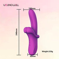 Nouveau Dildo en Silicone à Double Vibration pour Femmes avec Stimulateur Clitoridien Rechargeable Étanche 10 Modes de Vitesse